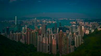 4K香港城市航拍延时穿梭无缝转场视频的预览图